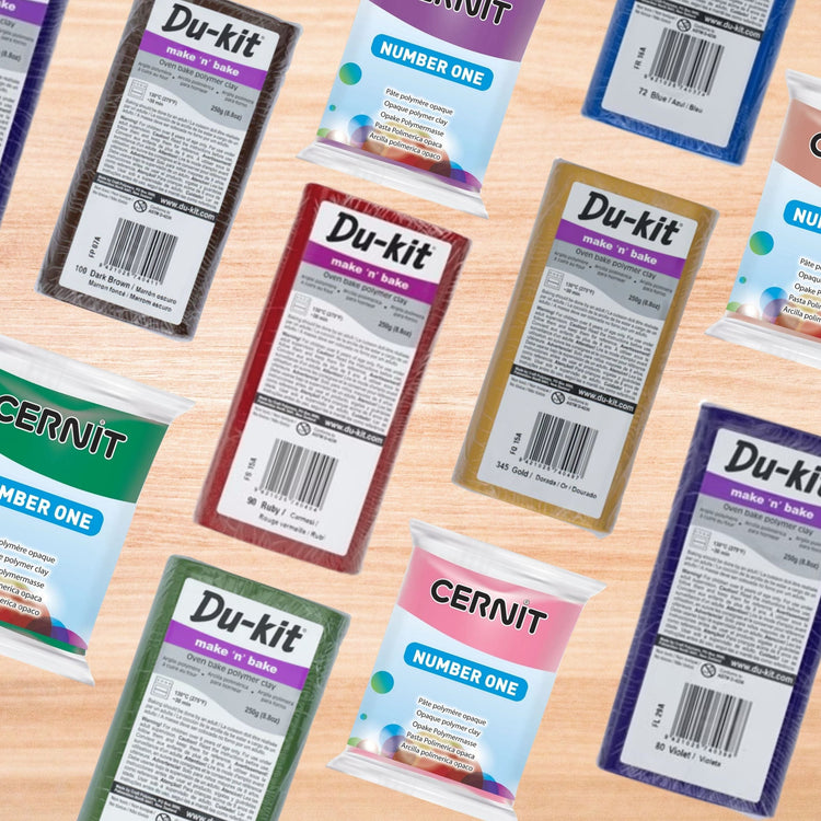 Premium polymer clay, including Cernit, Dukit, and clay kits, perfect for crafting unique jewelry and art pieces.