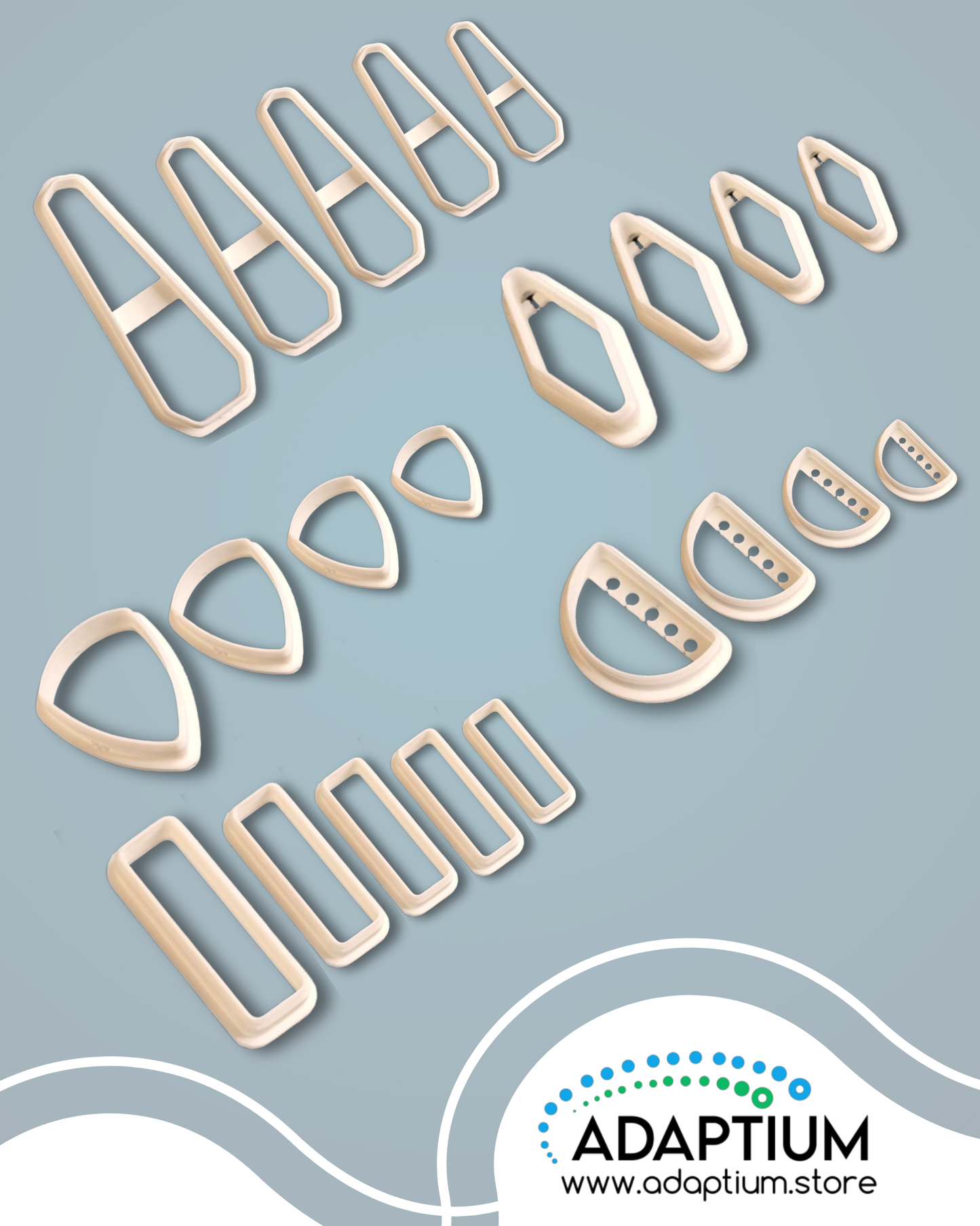PLA printed polymer clay cutter beginner bundles in multiple sizes