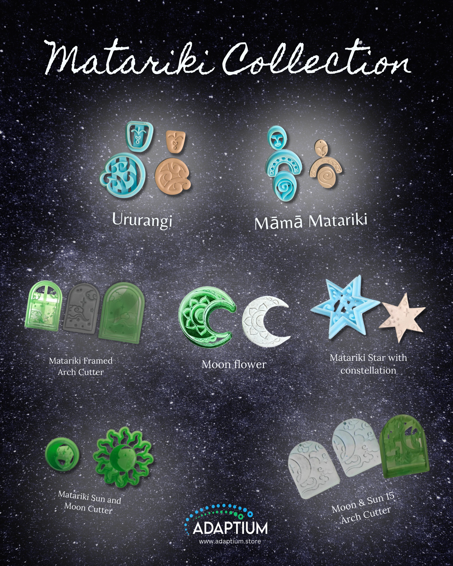 Faces of Matariki- Pleiades Resin Cutter for polymer clay KS 57-4