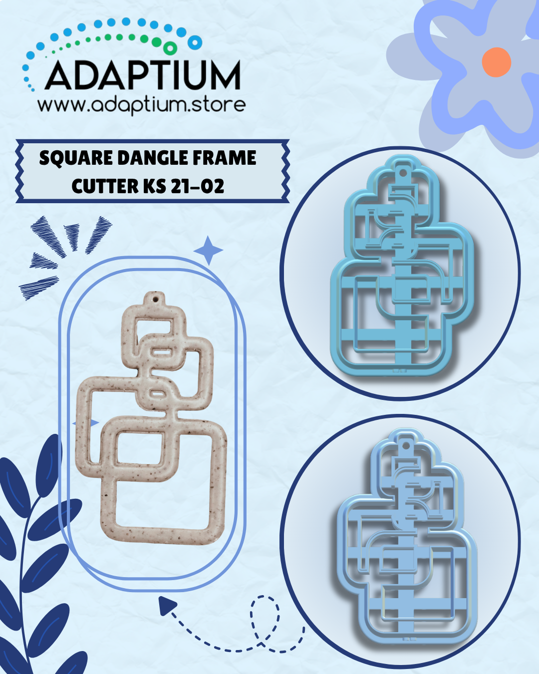Abstract Diamond Stack Cutter – Polymer Clay Drop Earrings KS 21-03
