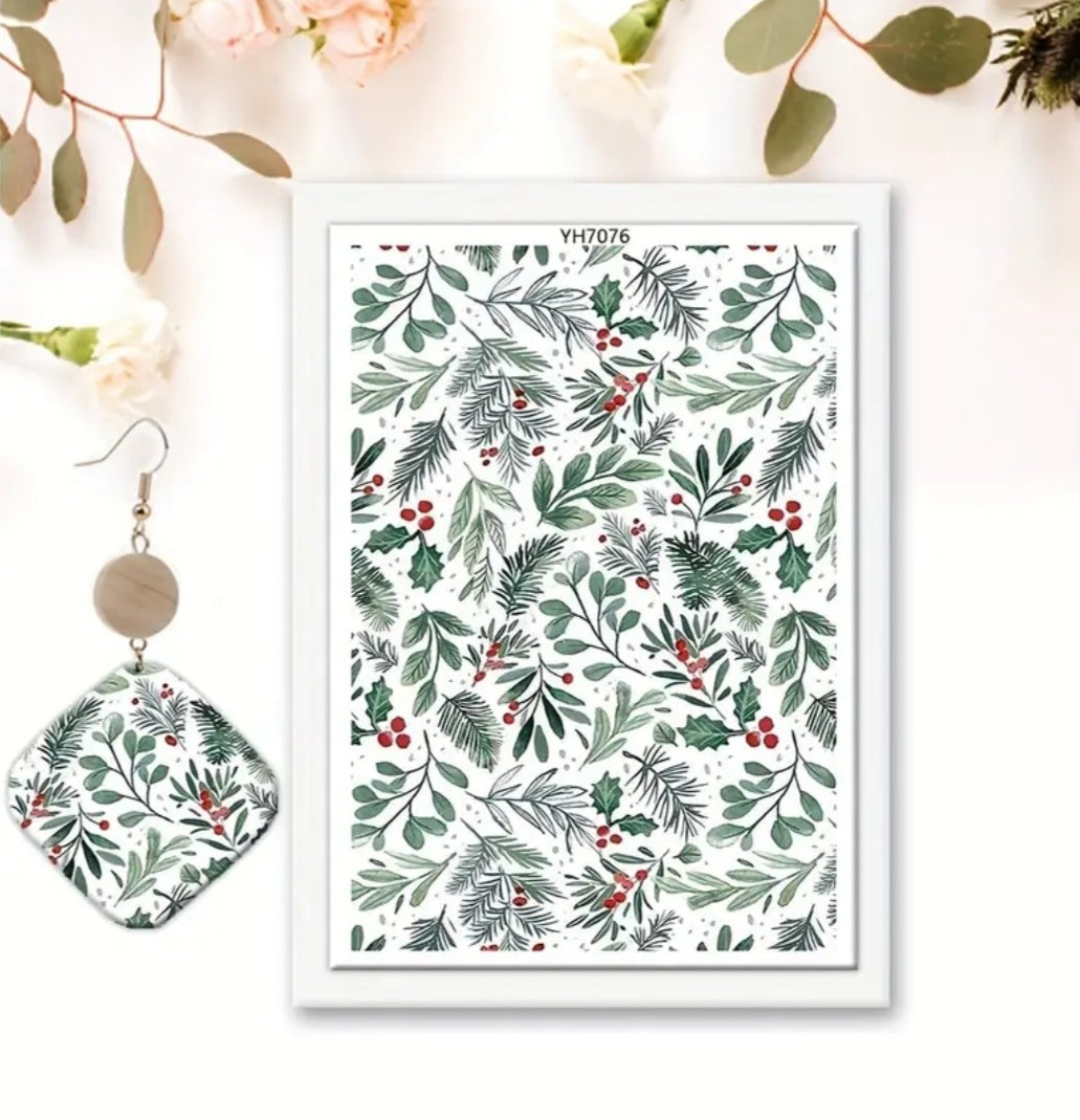 Christmas polymer Clay Slide transfer CTPYH7076