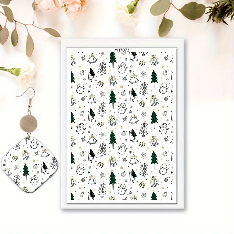 Christmas polymer Clay Slide transfer CTPYH7073