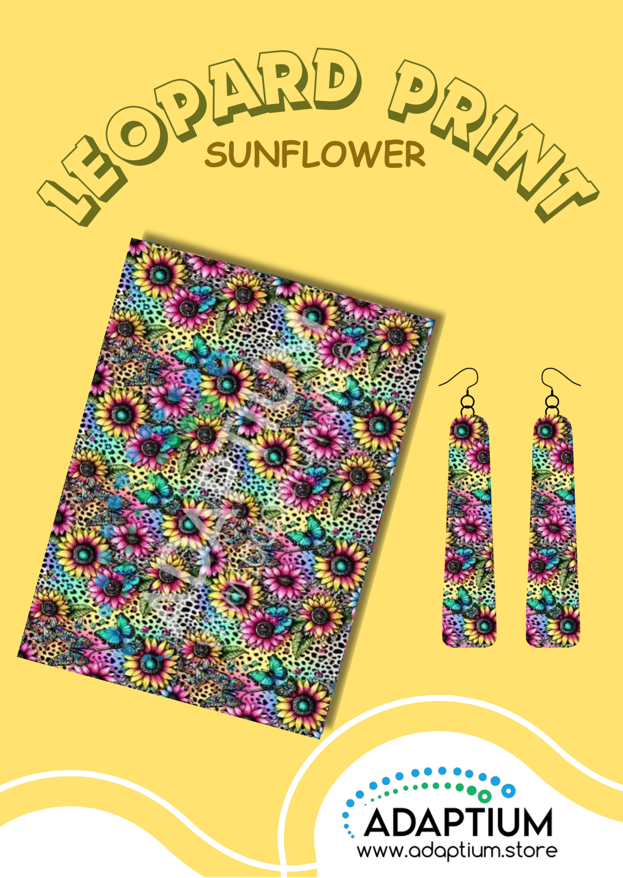 Groovey Leopard Print Kaleida Vibes Polymer Clay Transfer Sheet CTP 1700-01