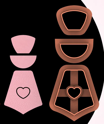 3Pc heart dangle ValentinesCutter LR3DC