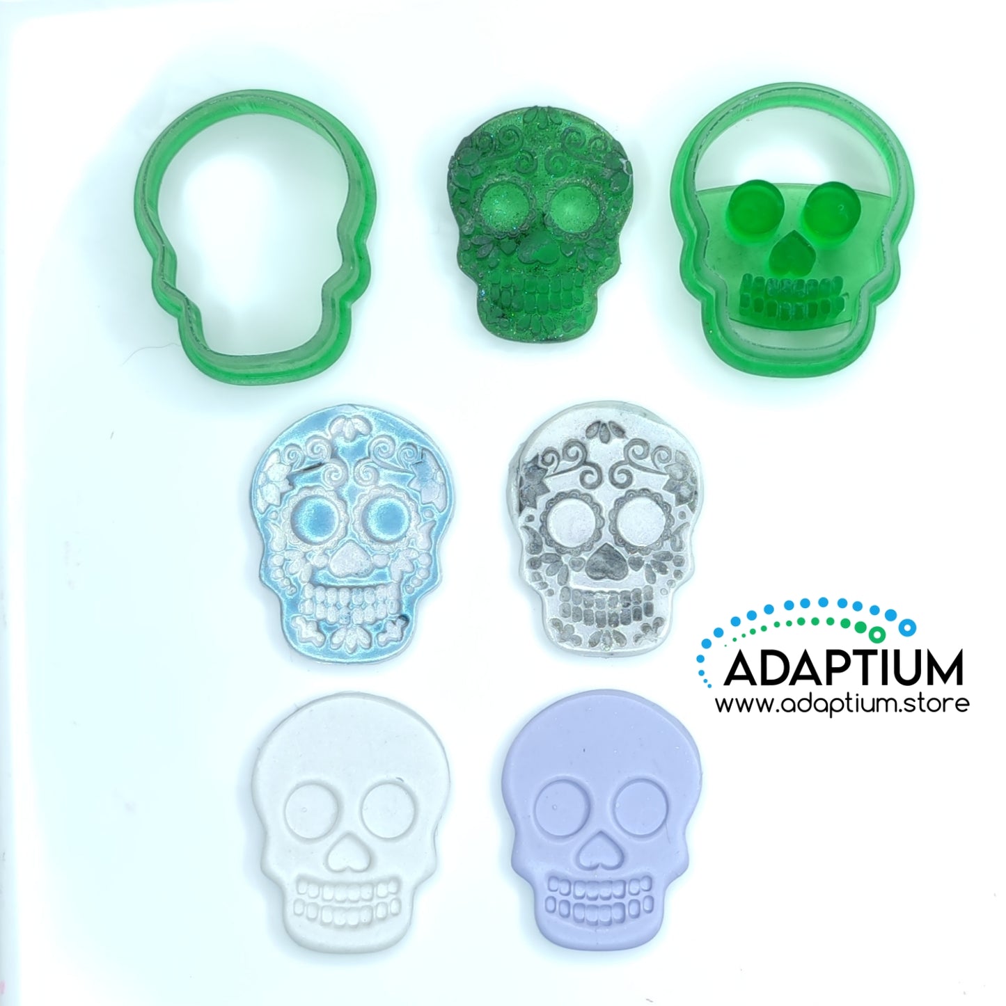 Skull Cutter Trio – Classic, Sugar Skull & Bones for Polymer Clay KDH 800-03