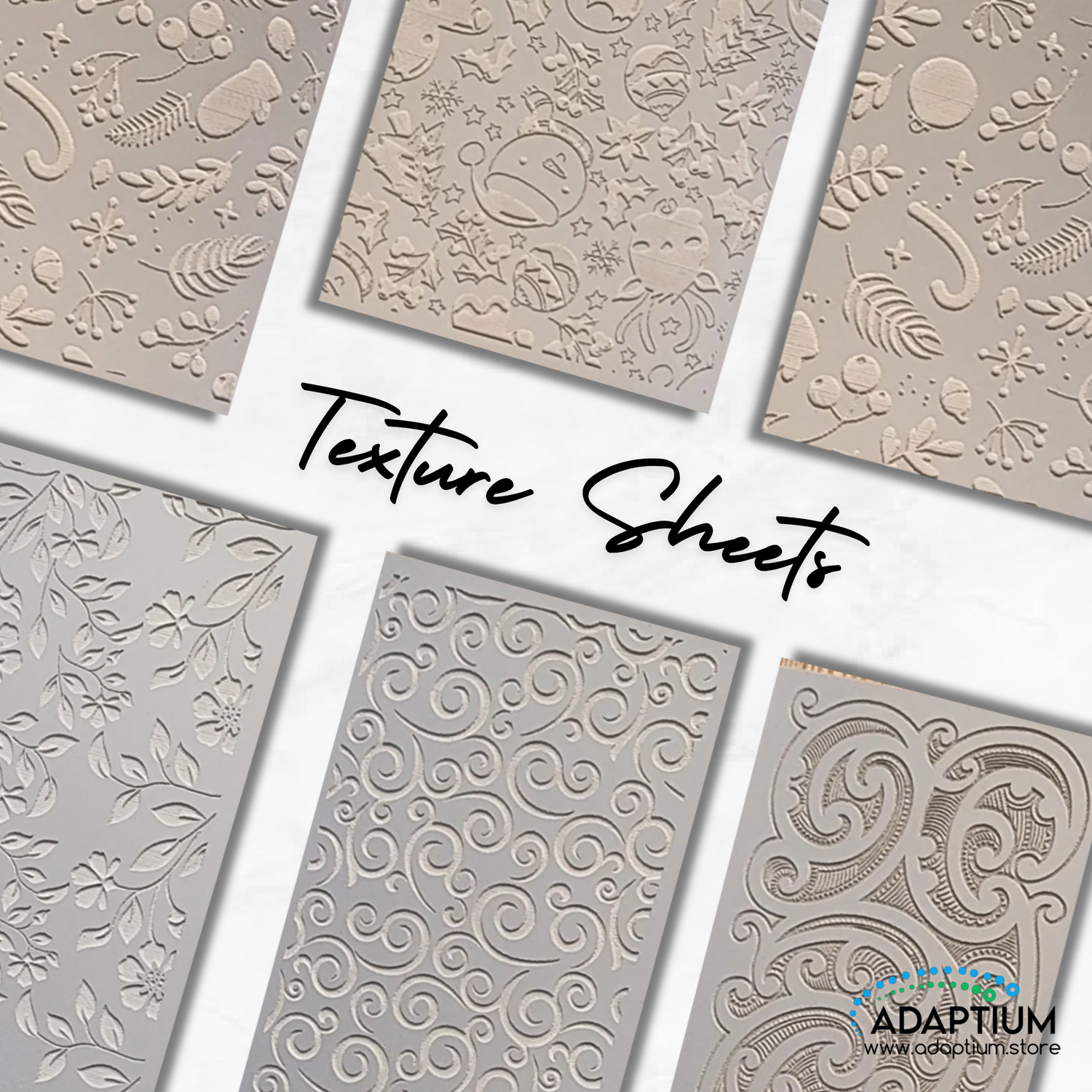 Versatile texture sheets for polymer clay, perfect for adding intricate patterns and unique details to your creations.