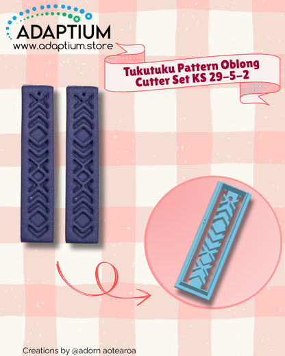 Tukutuku Pattern Oblong Cutter Set – Polymer Clay Drop Earrings KS 29-5