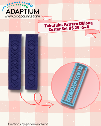 Tukutuku Pattern Oblong Cutter Set – Polymer Clay Drop Earrings KS 29-5