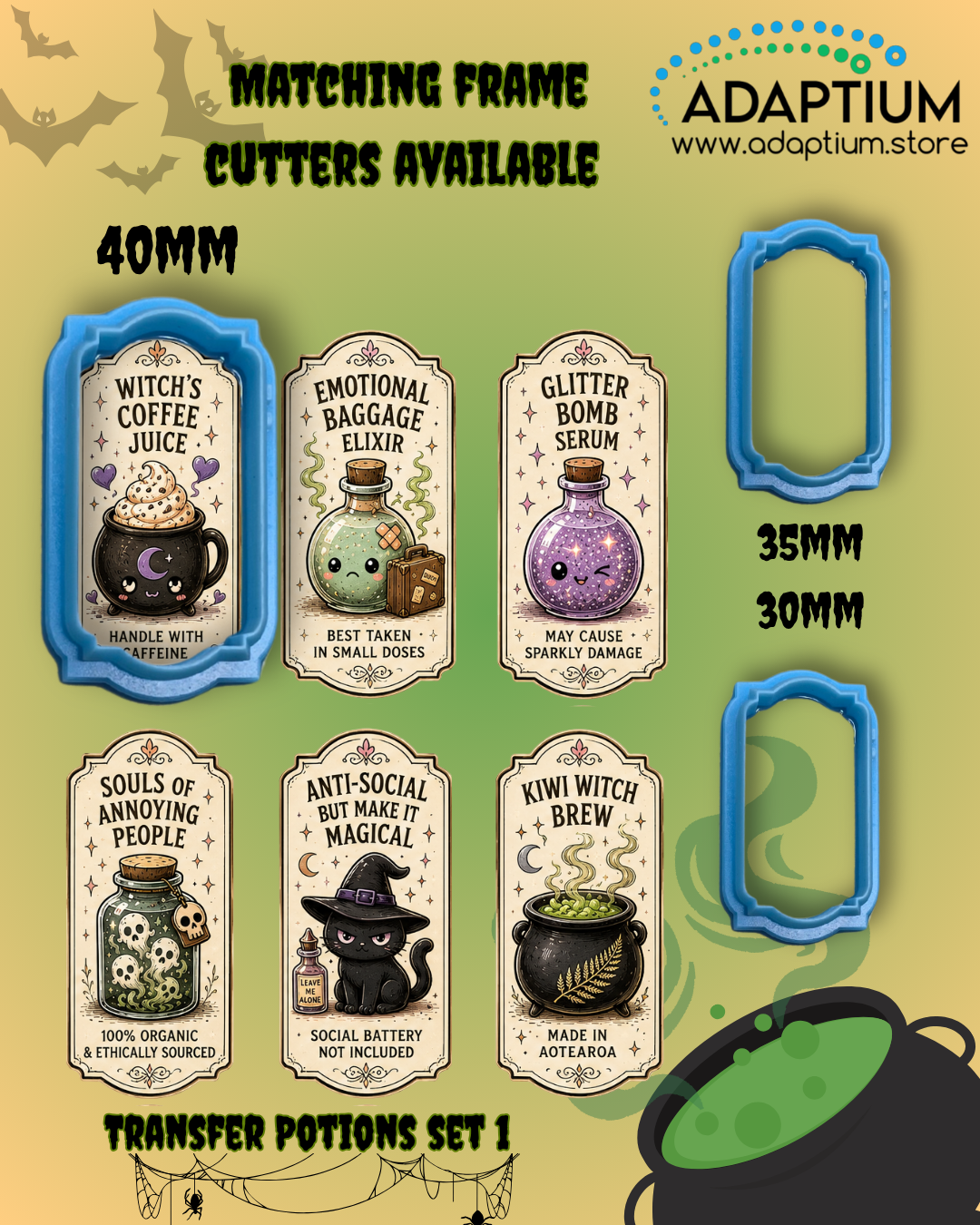 Halloween Potion Clay Transfers – Sets 1–4 CTP H26P