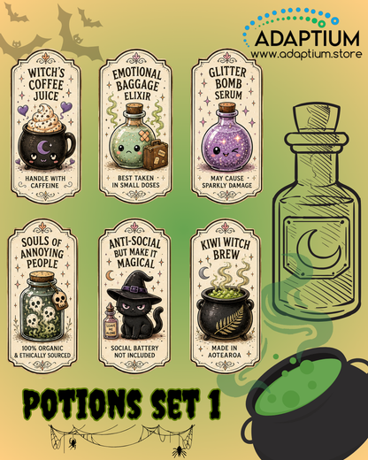 Halloween Apothecary Frame Cutters– Polymer Clay Potion Label Cutter KDH26P