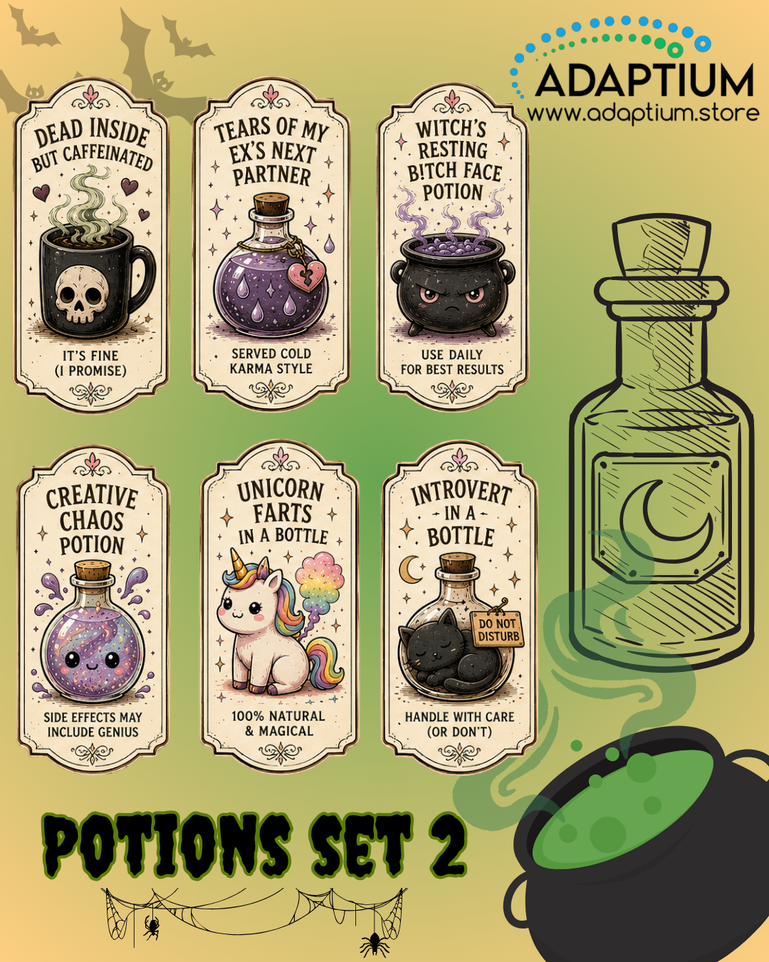 Halloween Potion Clay Transfers – Sets 1–4 CTP H26P