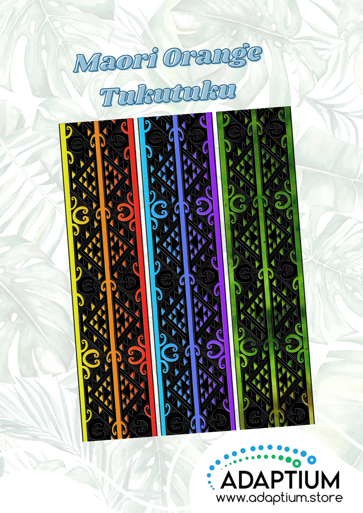 Maori Orange Tukutuku Clay Transfer CTP - CTP-MAO-Ora-TUK 131820-02