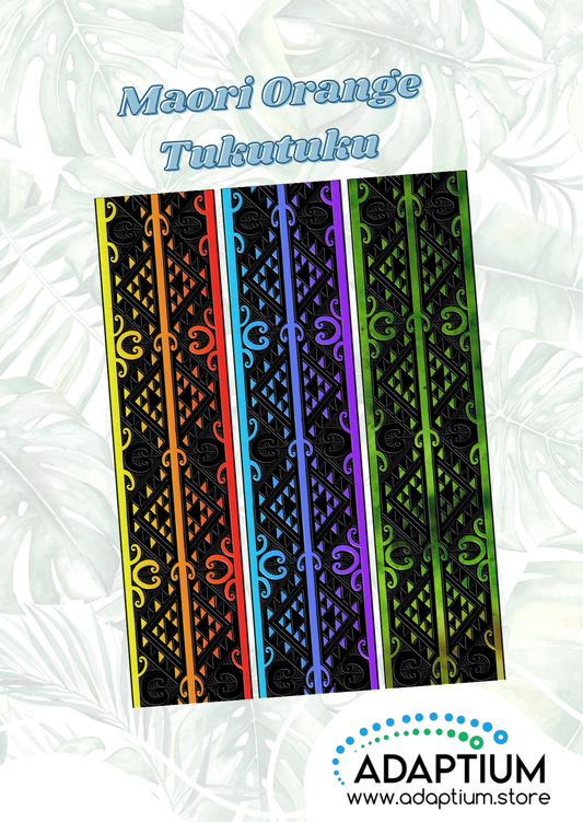 Maori Orange Tukutuku Clay Transfer CTP - CTP-MAO-Ora-TUK 131820-02
