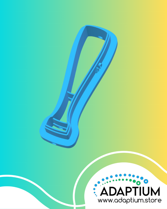 Baseball Bat Polymer Clay Cutter in a Turquoise Blue and Yellow gradient background with Adaptium logo and www.adaptium.store at the lower right corner