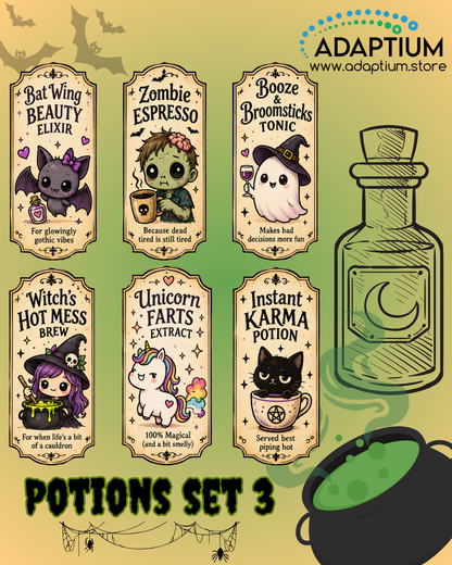 Halloween Potion Clay Transfers – Sets 1–4 CTP H26P