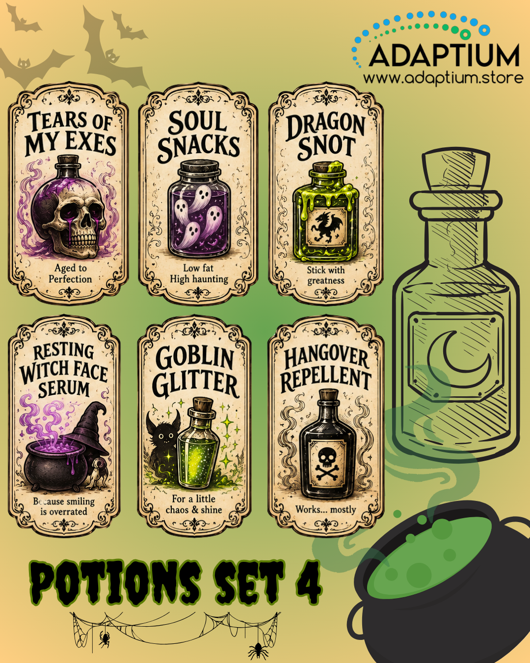 Halloween Potion Clay Transfers – Sets 1–4 CTP H26P