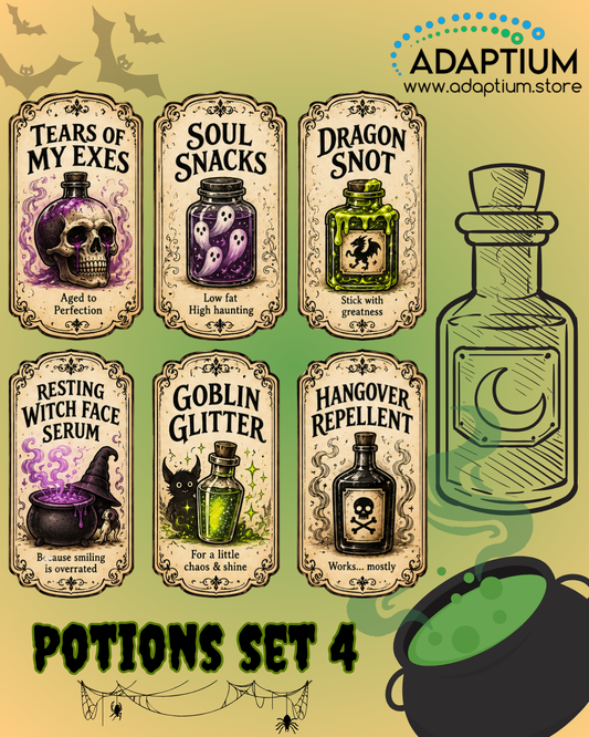 Halloween Potion Clay Transfers – Sets 1–4 CTP H26P