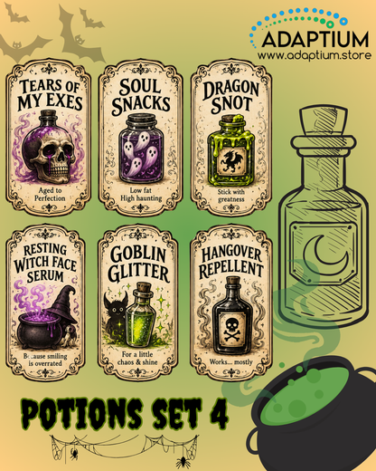 Halloween Apothecary Frame Cutters– Polymer Clay Potion Label Cutter KDH26P