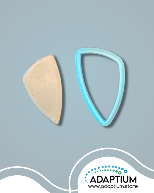 Angled shield-shaped polymer clay cutter