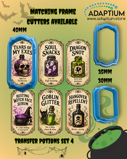 Halloween Potion Clay Transfers – Sets 1–4 CTP H26P