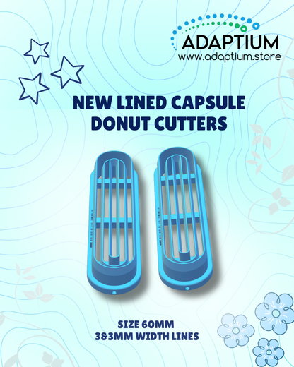 Two blue donut cutters on a light blue background with Adaptium branding.