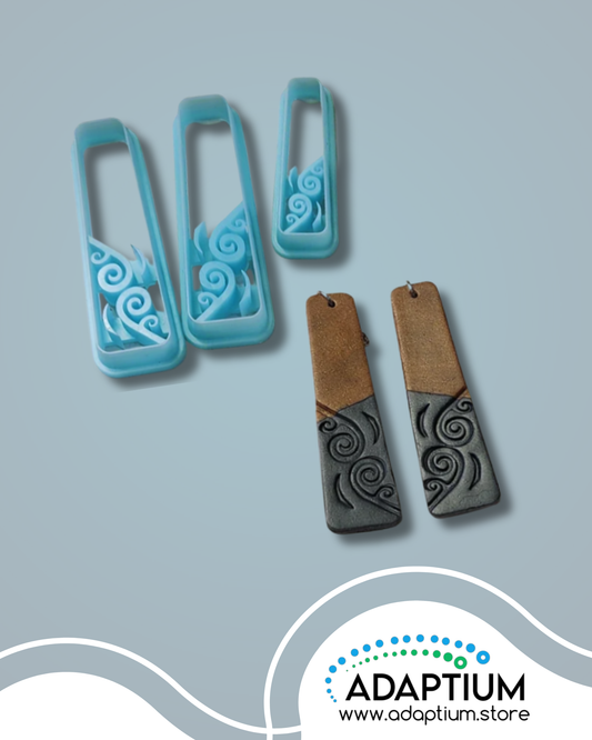 Slim trap polymer clay cutter with Koru texture