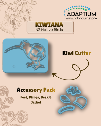 Kōtare (Kingfisher) Polymer Clay Cutter – NZ Native Bird Key Ring or Single Cutter KDBk