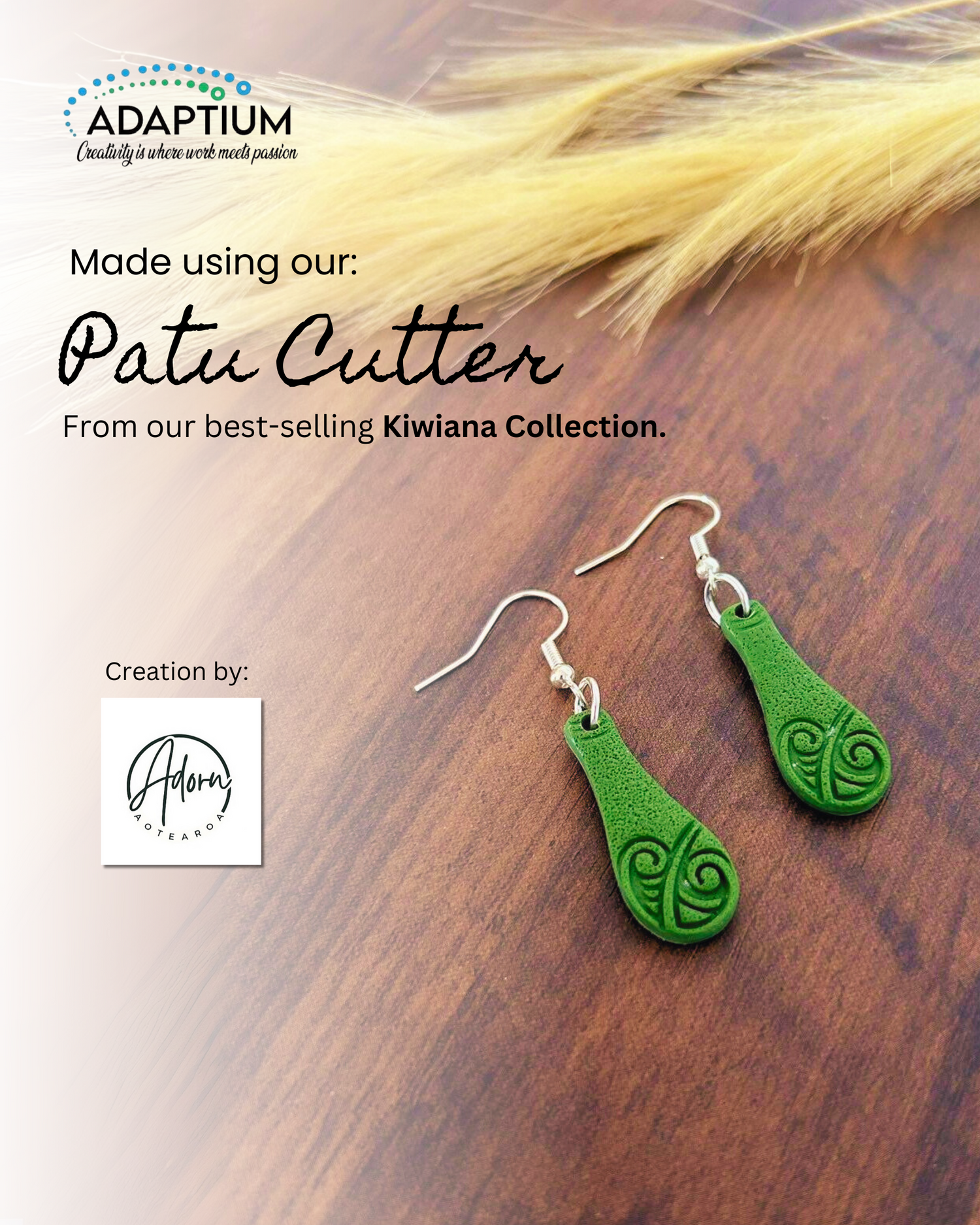 Patu Onewa (Basalt) One of the main weapons that pre-European Māori used were patu onewa, which were made from basalt, which was a local resource. This is a Patu shaped earrings made using our Patu Polymer Clay Cutter from our best-selling Kiwiana Collection