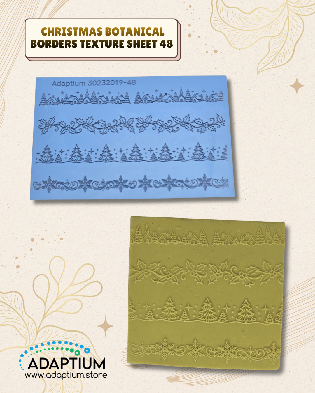 Christmas Botanical Borders Texture Sheet 48 TRXTCB