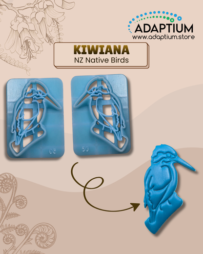 Kōtare (Kingfisher) Polymer Clay Cutter – NZ Native Bird Key Ring or Single Cutter KDBk