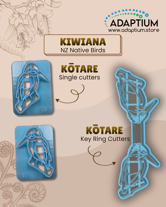 Kōtare (Kingfisher) Polymer Clay Cutter – NZ Native Bird Key Ring or Single Cutter KDBk
