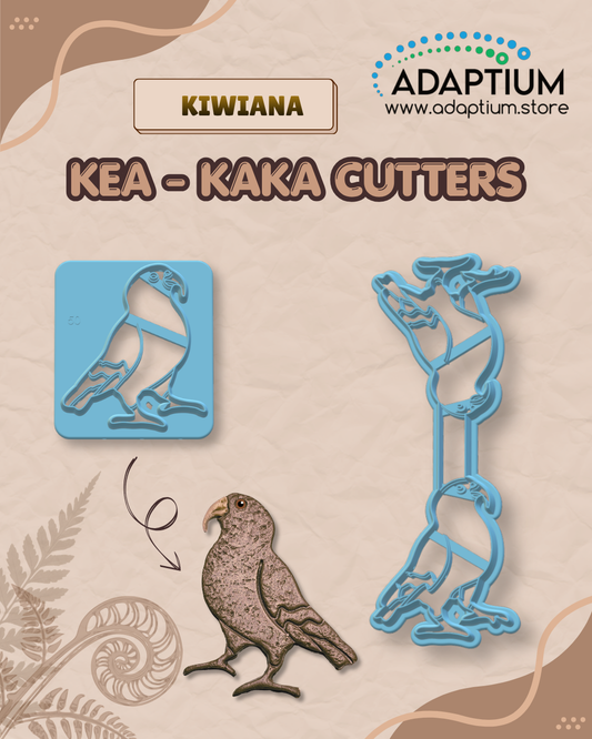 Kea–Kākā Bird Cutter – Kiwiana Polymer Clay Cutter (Single, Keyring & Optional Set) KS 120  KDBKK