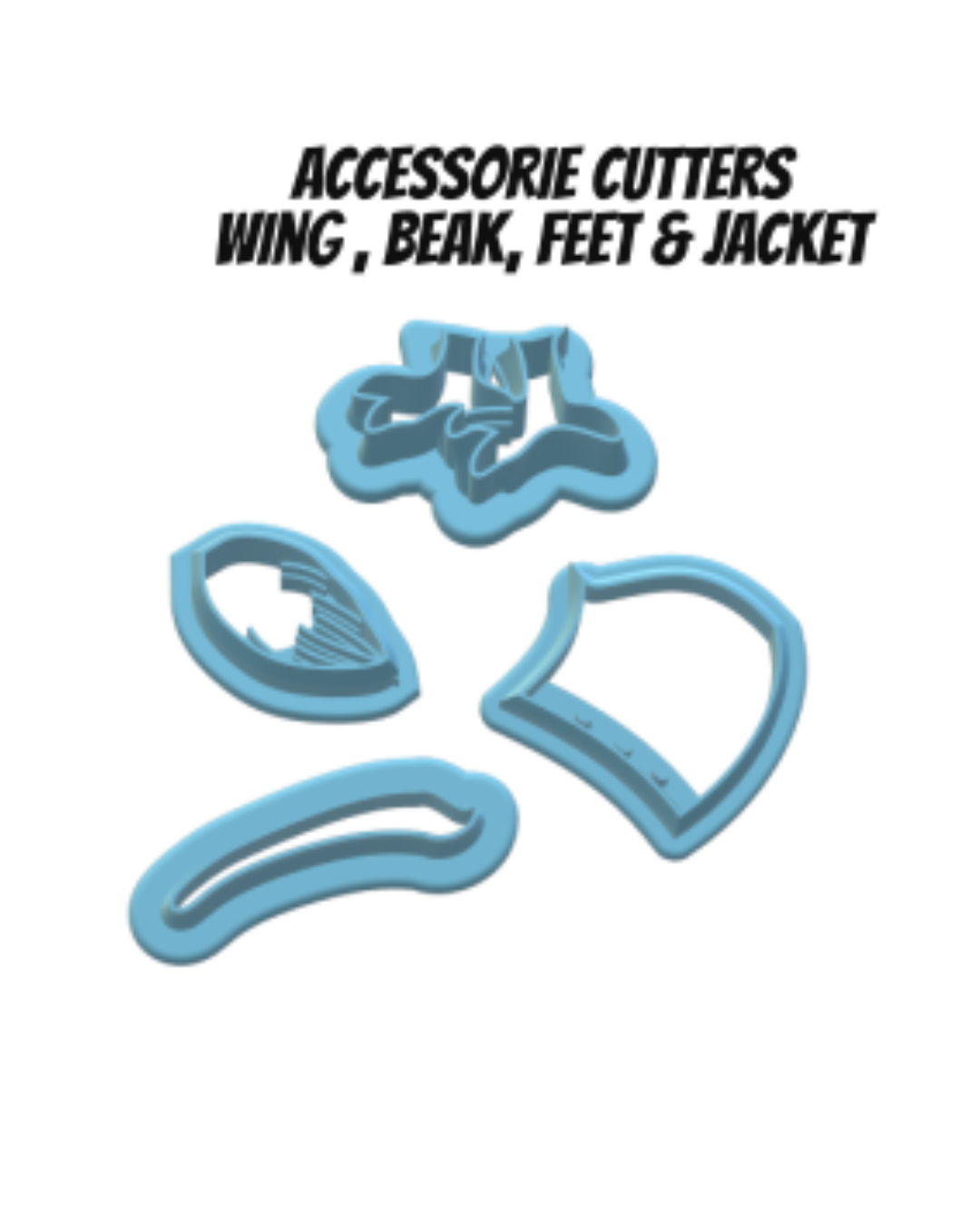 Build-A-Kiwi Keyring Cutter Set - Polymer Clay Kiwi cutter Accessories available KDBT