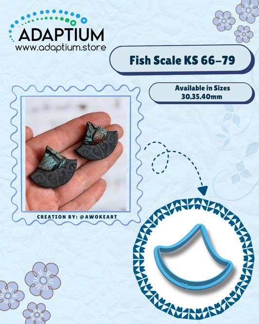 Fish-Mermaid Scale Sharp Clay Cutter KS 66-79- For polymer clay