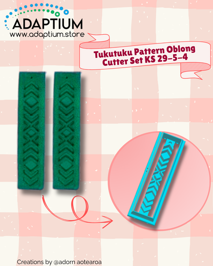 Tukutuku Pattern Oblong Cutter Set – Polymer Clay Drop Earrings KS 29-5
