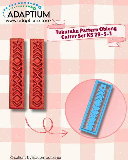 Tukutuku Pattern Oblong Cutter Set – Polymer Clay Drop Earrings KS 29-5