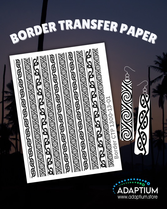 Border Transfer Sheet/Paper with different Maori inspired borders for Polymer Clay