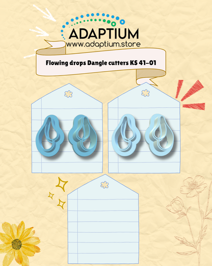 Flowing Drops Dangle Cutters – Polymer Clay Earring Set (KS 41-01)