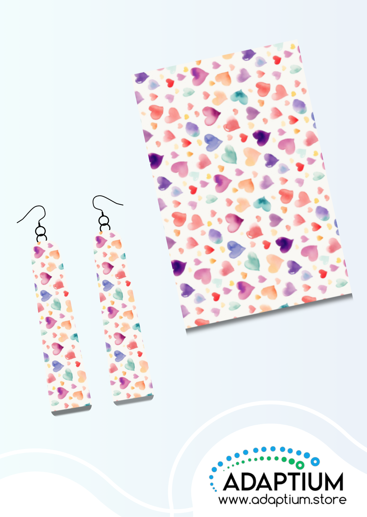 Teal Hearts Valentines Transfer CTP 13-60925-13