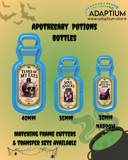 Halloween Apothecary Potion bottle Cutters– Polymer Clay Potion Label Cutter KDH26P