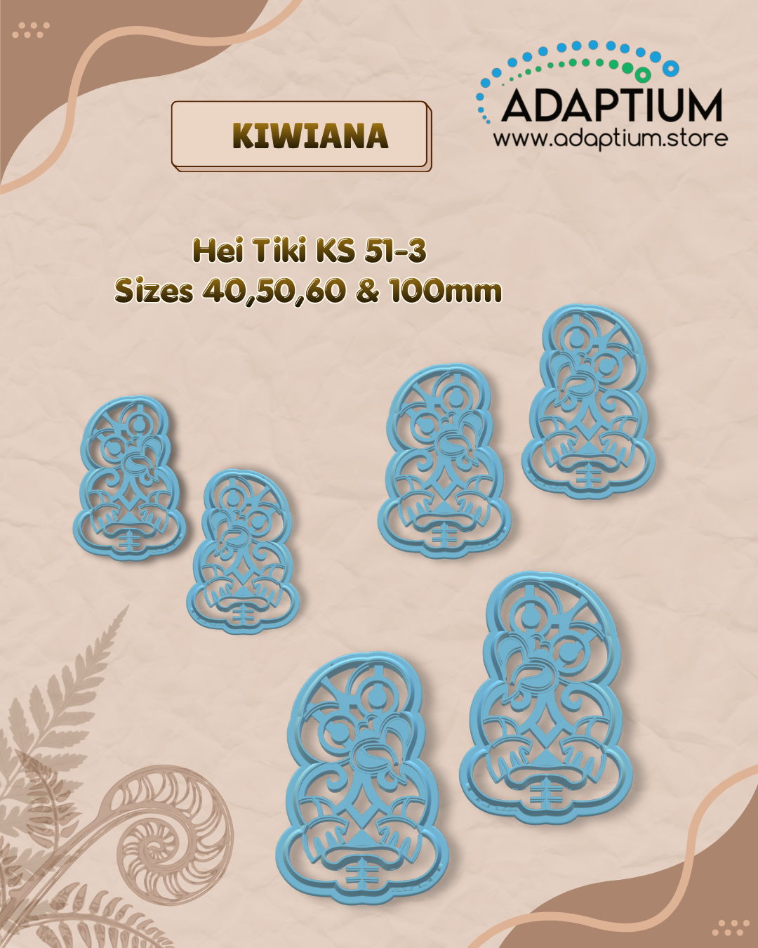 Hei Tiki Polymer Clay Cutter – Māori Inspired Cutter for polymer clay KS 51-3