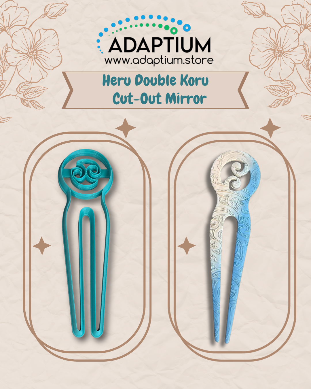 Heru Polymer Clay Cutter – Māori Inspired Hair Comb Design