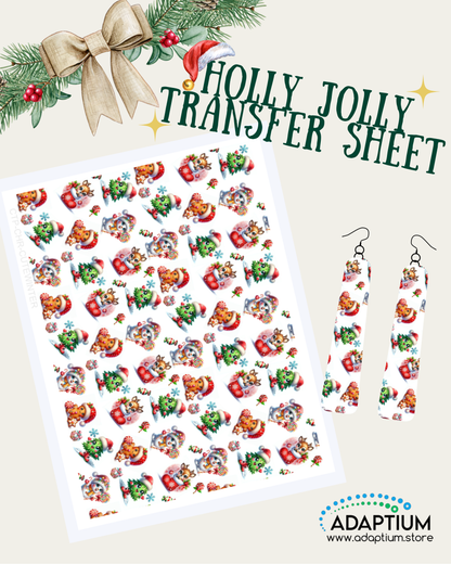 Cute winter Christmas Transfer Sheet - Cute Holiday Pattern for Earrings, Charms & Crafts CTP-CHR-CUT2025