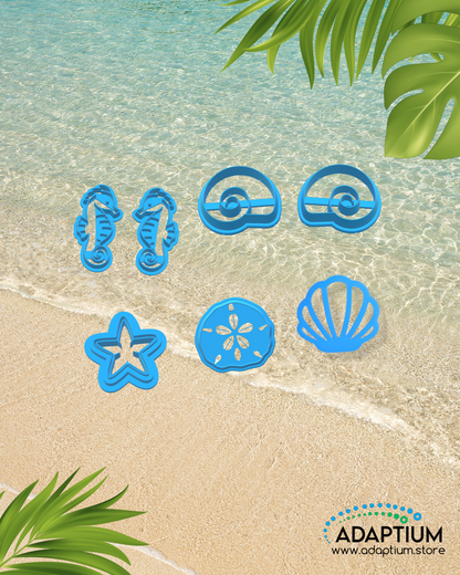 Beach Life - Under the Sea Stud Set – Starfish, Clam, Shell, Seahorse & Sand Dollar Polymer Clay Cutters KDOL