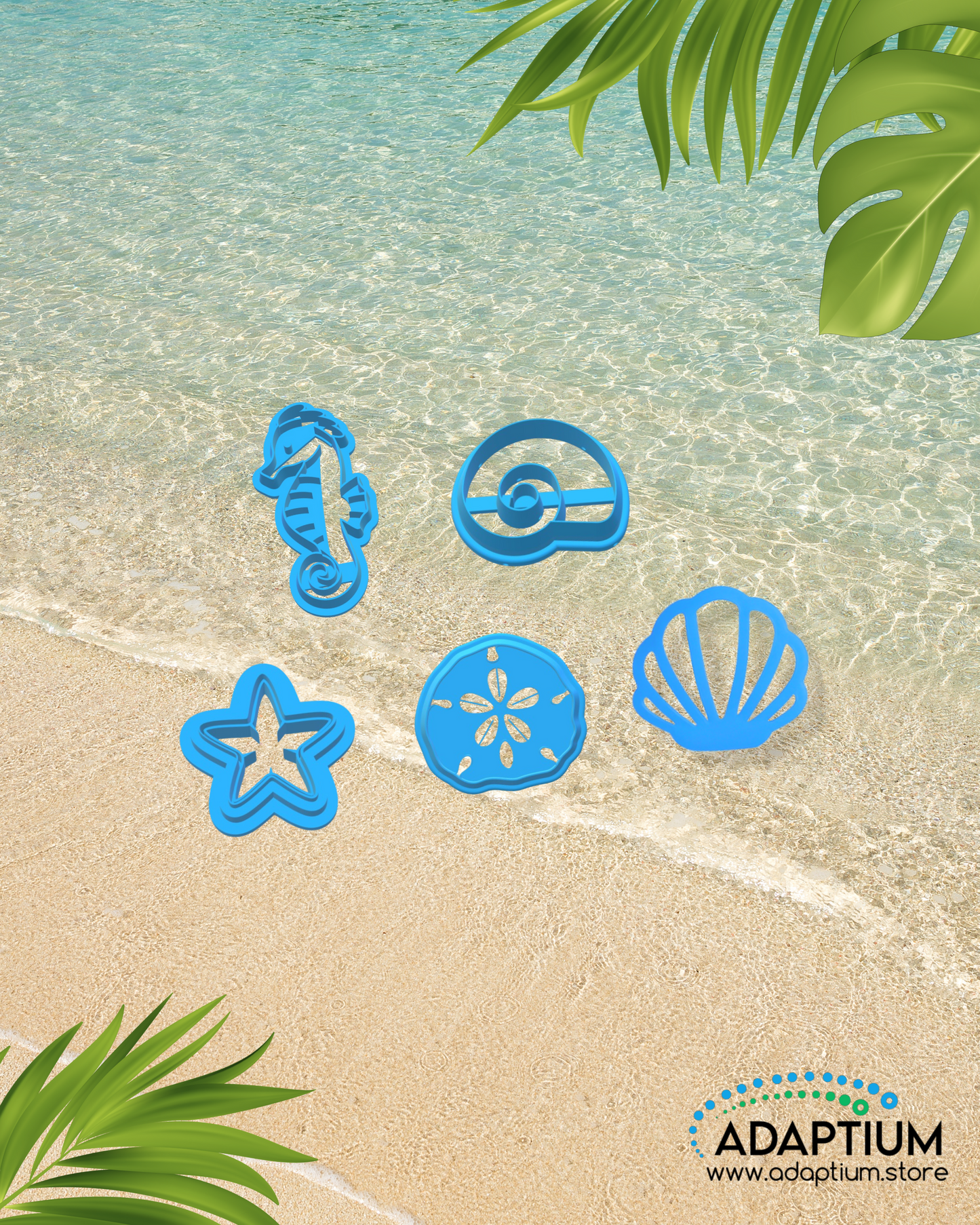 Beach Life - Under the Sea Stud Set – Starfish, Clam, Shell, Seahorse & Sand Dollar Polymer Clay Cutters KDOL