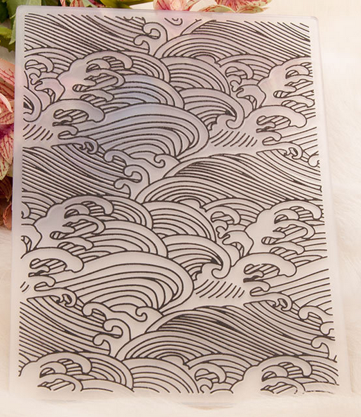 Waves Japanese  Embossing folder Texture Stamp