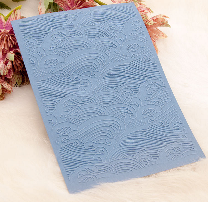 Waves Japanese  Embossing folder Texture Stamp