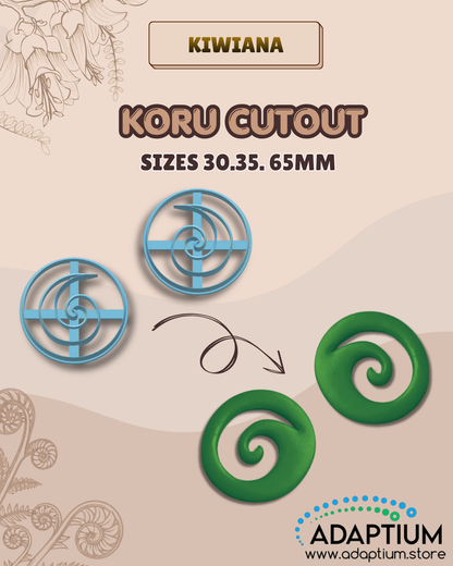 Two spiral-shaped polymer clay cutters, one green and one blue, placed on a beige background.