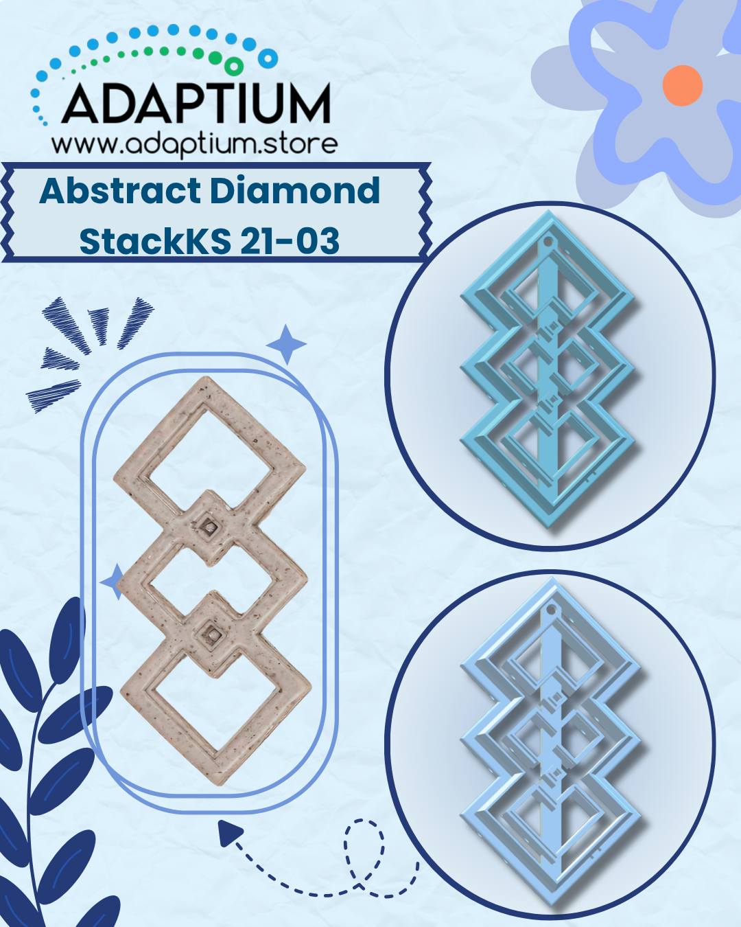 Square Dangle Frame Cutters – Polymer Clay Earring Set (KS 21-02)