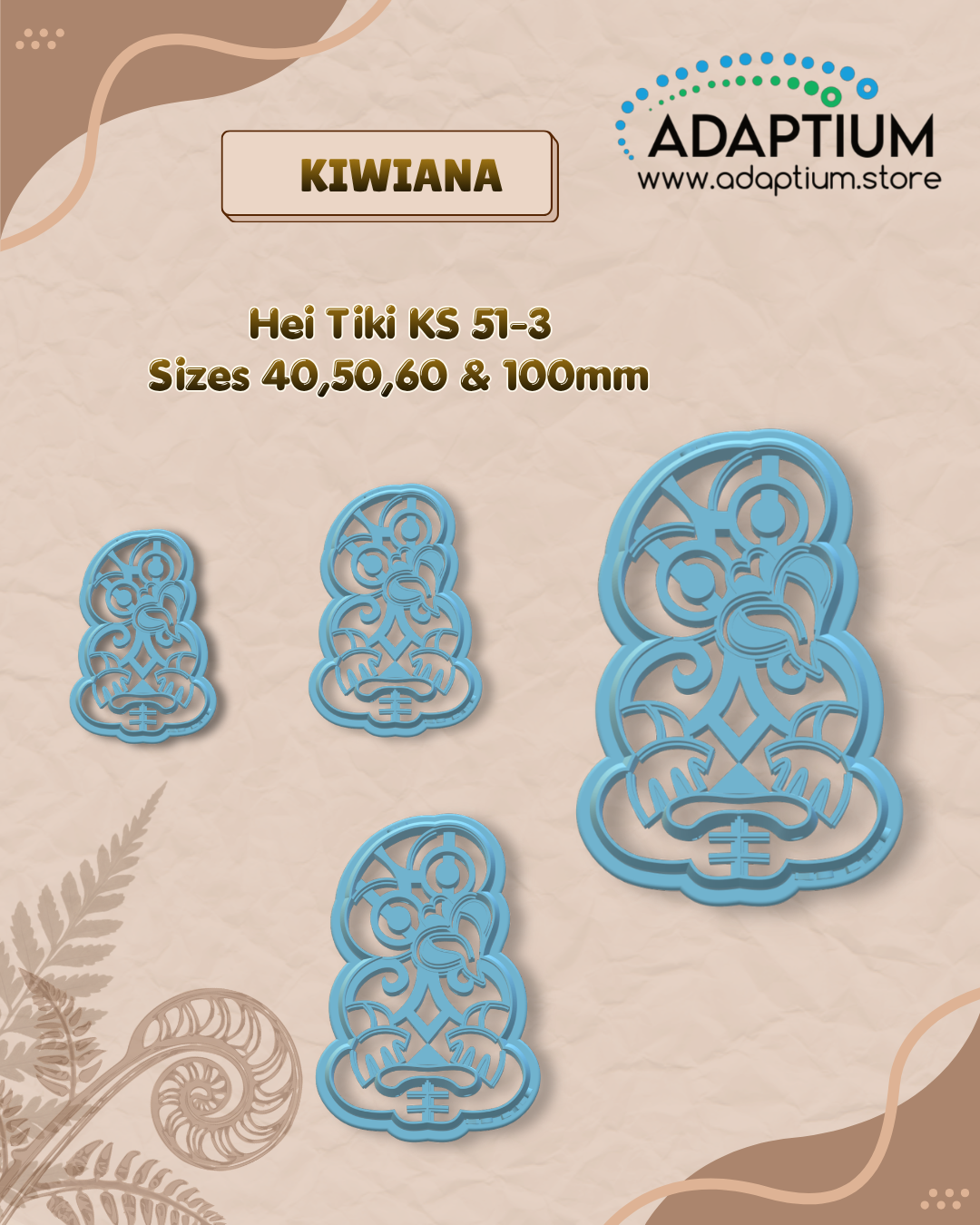 Hei Tiki Polymer Clay Cutter – Māori Inspired Cutter for polymer clay KS 51-3